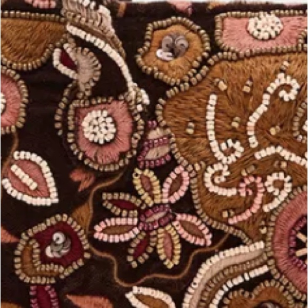 ZARA VELVET FLORAL EMBROIDERED SHOULDER BAG - Picture 8 of 8